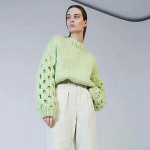 Mr. Mittens Oversized Honey Lime Crewneck Sweater